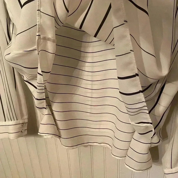 White House Black Market window pane double layer blouse - Picture 8 of 11